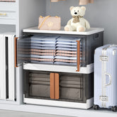 Folding Storage Bins with Lids White